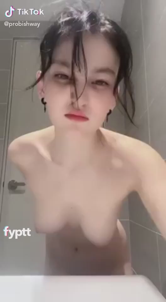 Beautiful Slender Naked TikTok Snow White Shaking Her Hips In The Bathroom